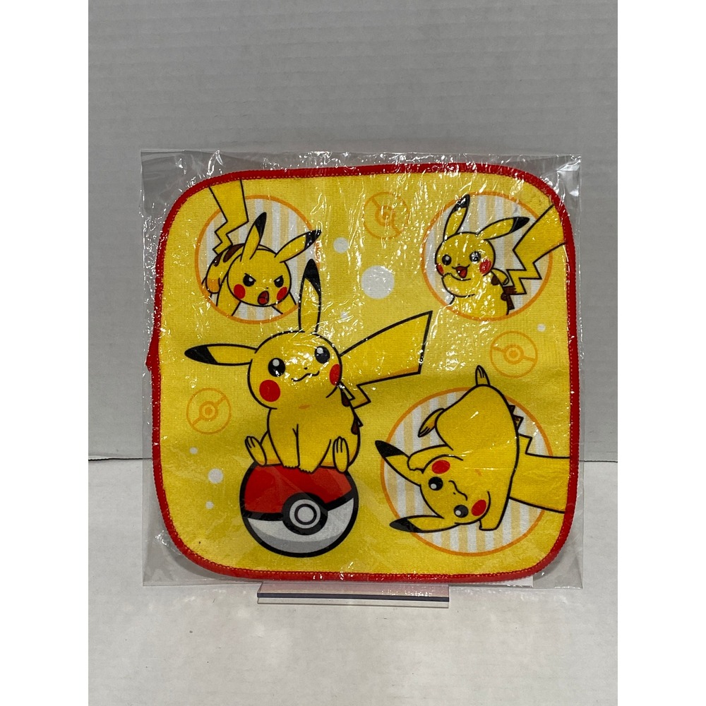 Nintendo Pokemon Center Pikachu Hand Towel Kids Yellow Red New